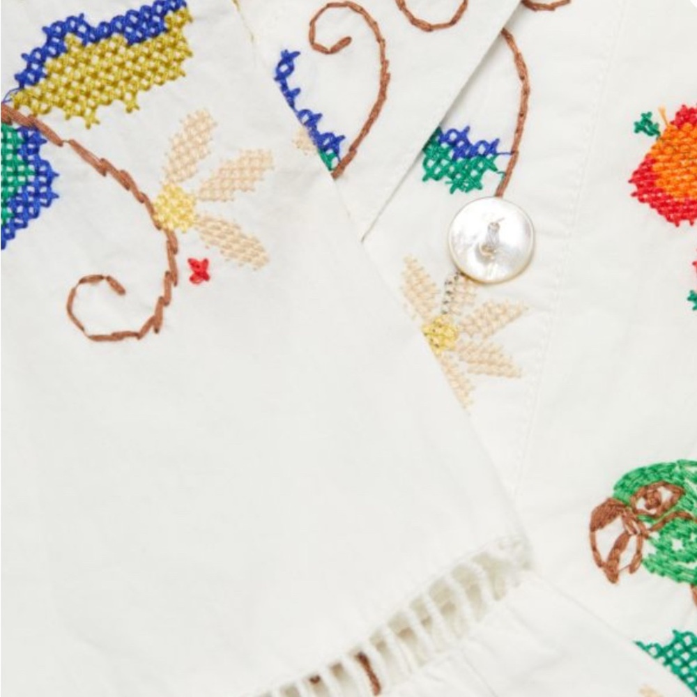 FARM Rio Pitanga White Embroidered Mini Dress Large - Picture 5 of 6